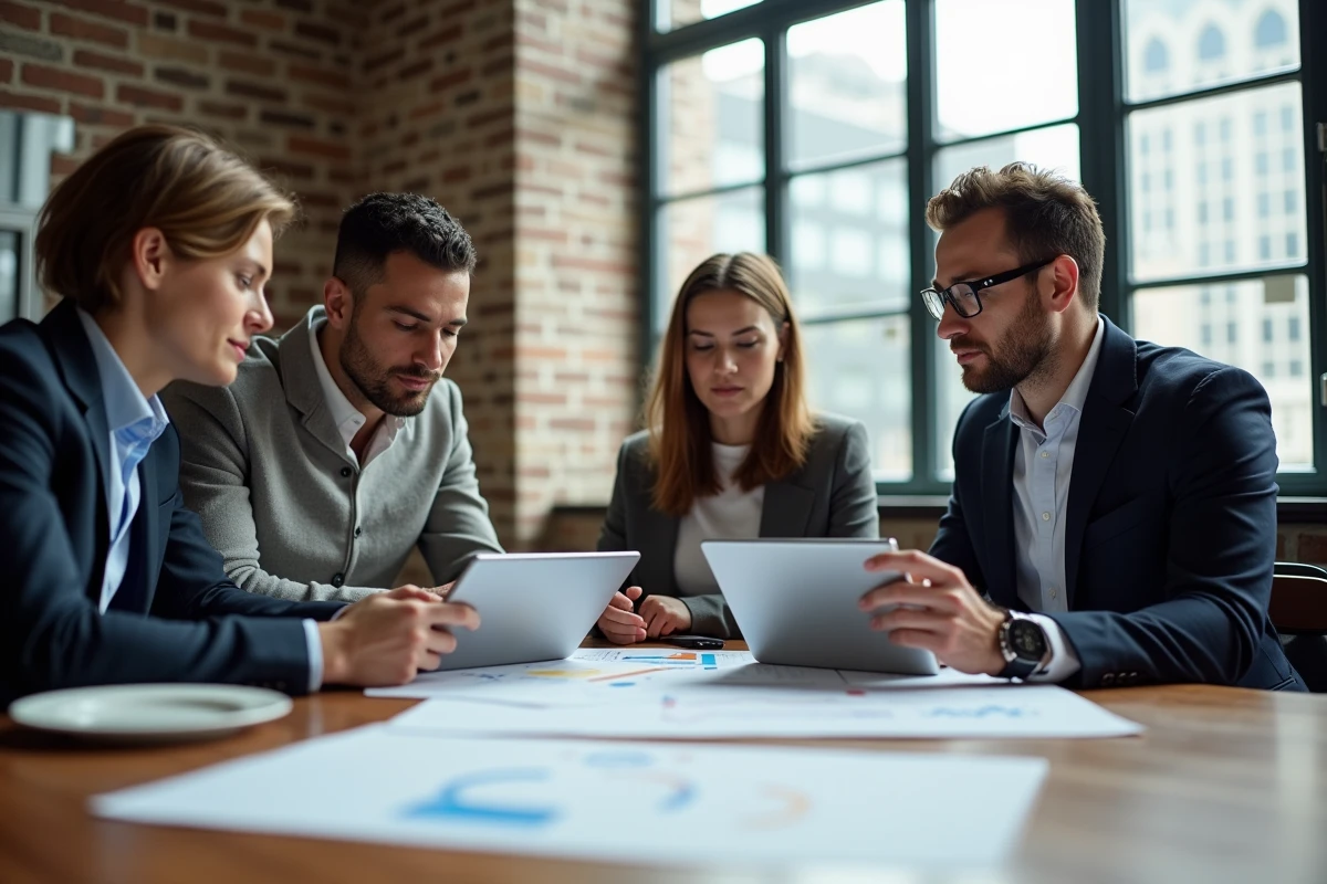 Groupe de jeunes professionnels en brainstorming