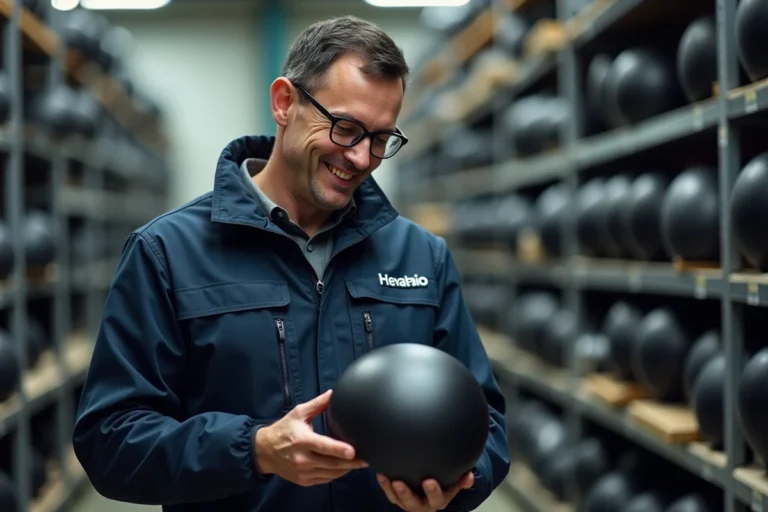 Ingénieur inspectant un casque moto dans l'usine