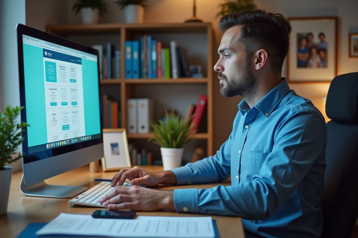 Parent utilisant un ordinateur de bureau pour se connecter au portail Club des Parents sur maclasse 2023.fr
